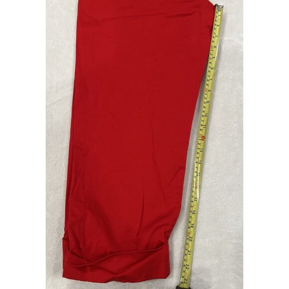 Requirements Red Cuffed Capri Pants Size 10 - Picture 5 of 9
